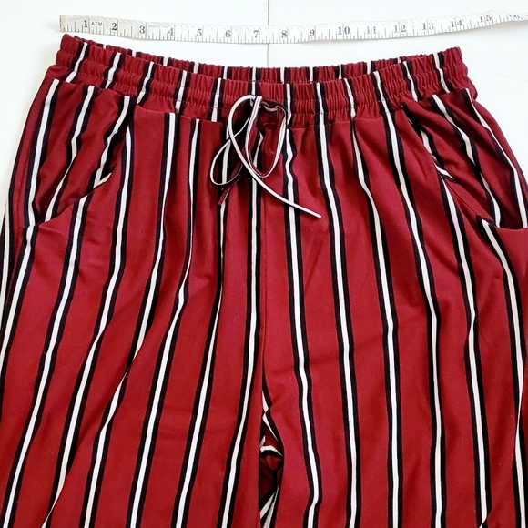 Brick Red striped comfy pants - Picture 2 of 10